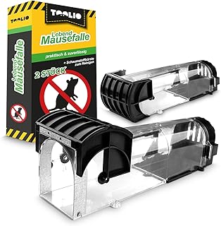 TOOLIO Tierfreundliche Mausefalle lebend, Ratten Lebendfalle ohne Gift – Schwanz bleibt unverletzt - Einfache Reinigung – ...
