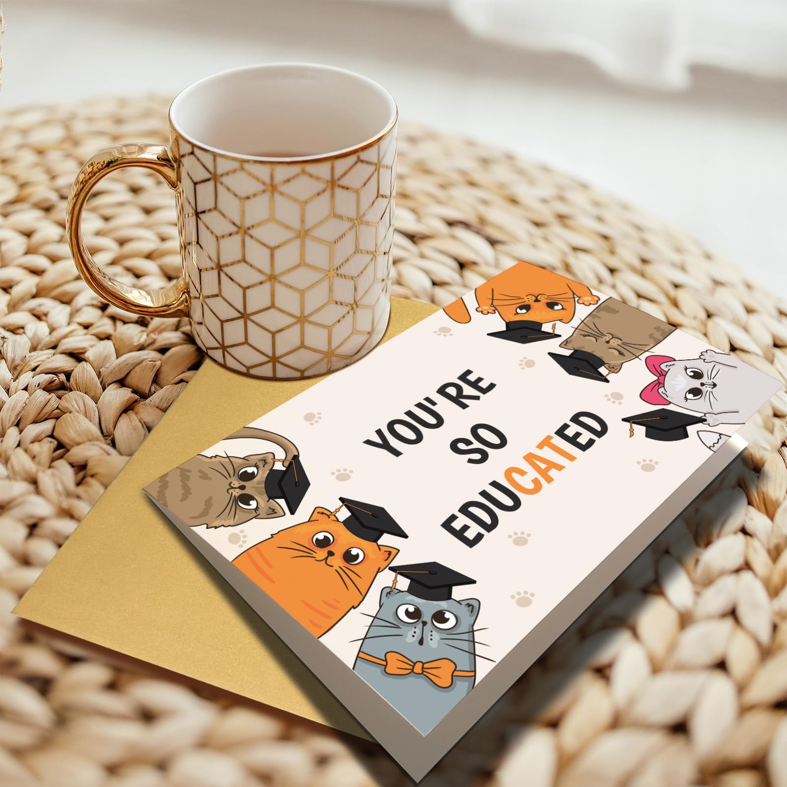 cute grad cards Graduation Card with Teddy Bear  Congratulations on Your Graduation  Proud of You Greeting Card  Perfect for Kids, Teens, and Adults A2 Size (4.25 X 5.5 Inches Folded) Funny Cat Graduation Card, Cute