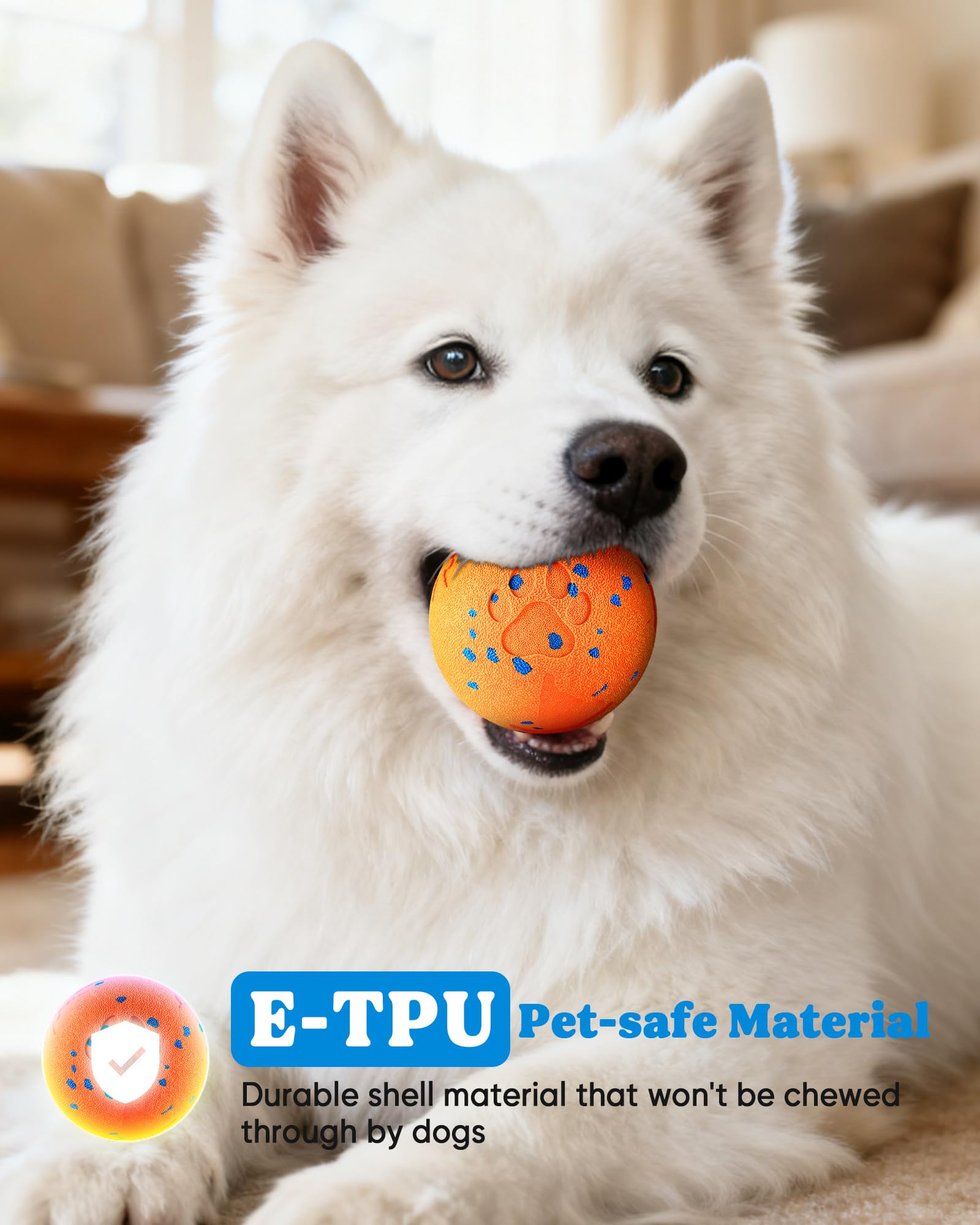 Smart Interactive Dog Ball Auto Rolling - Giocattoli interattivi per cani per masticatori aggressivi, rimbalzante e lanciabile, arancione