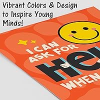 Vista 2 de HoneyKICK Growth Mindset Posters for Elementary, Middle, High School Classroom Décor - 6pc Set Inspirational and Motivational Classroom Posters - 11