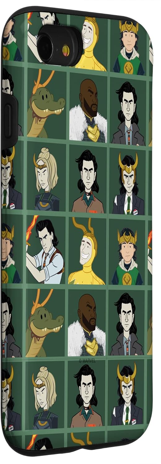 Marvel Loki Variants Character Grid Green Case for iPhone SE (2020) / 7 / 8