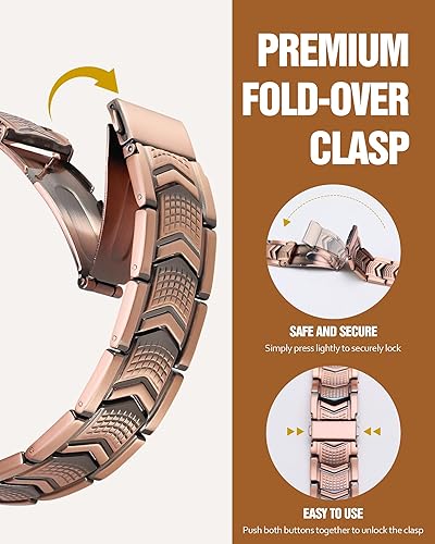 Miniatura 5 de Jecanori Pulsera de cobre para hombre, pulseras magnéticas de fuerza 3X para hombres