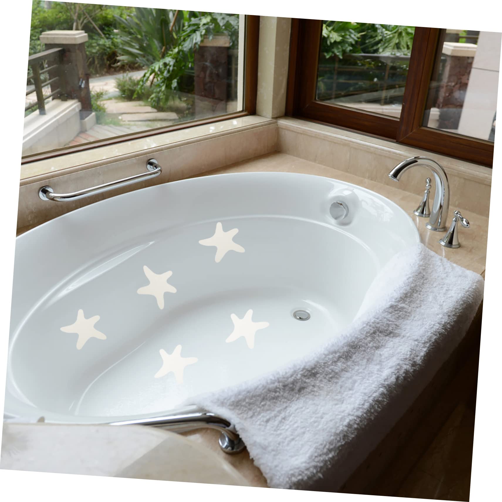100piezas Pegatinas Antideslizantes para Bañera Autoadhesivas y Decorativas Peva para Baño y Ducha Diseño De Estrella De Mar Fácil Instalación