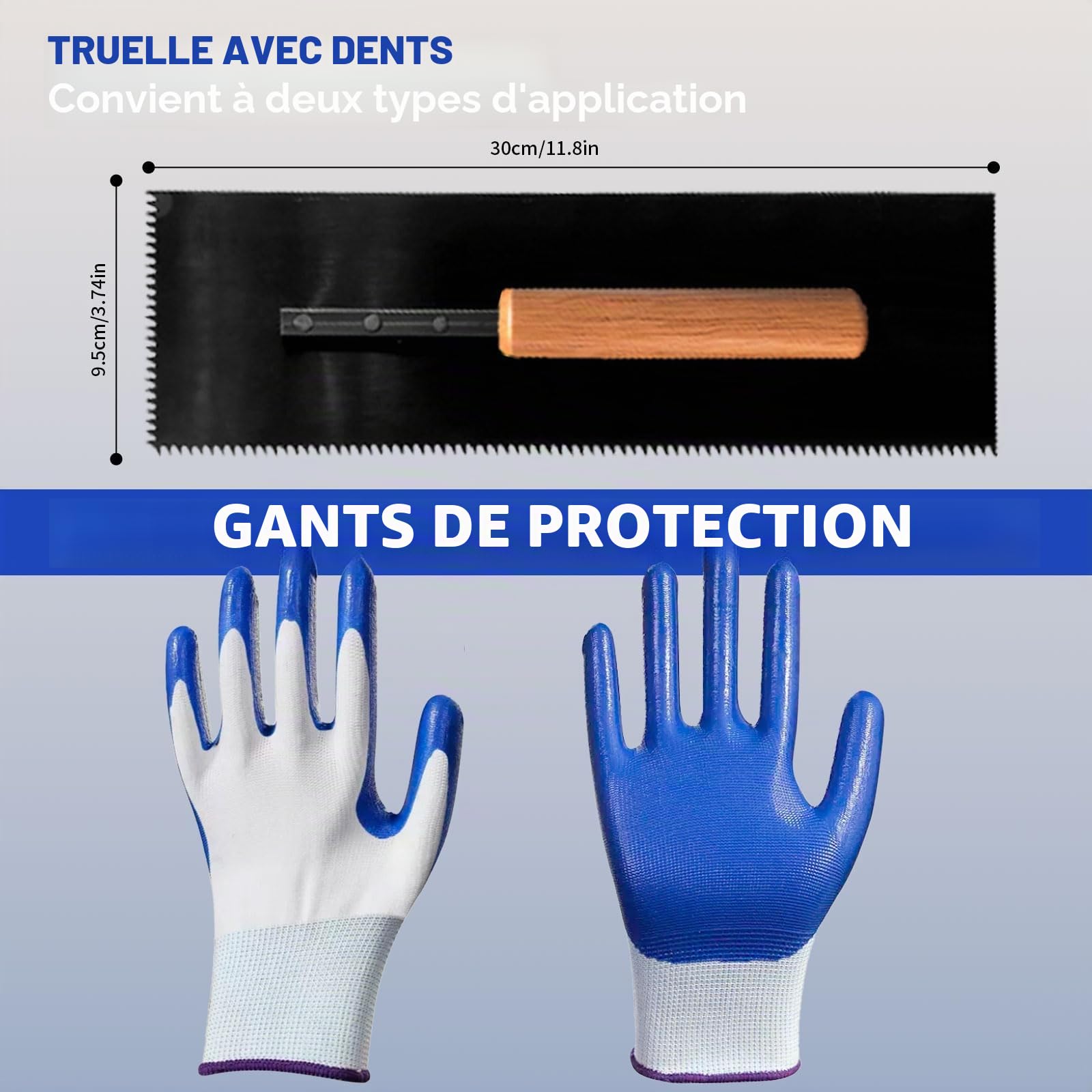 Kit D'outils de Ciment Autonivelant, Kit outils ragréage avec Rouleau Debulleur Ragreage, Rouleau Peinture, Truelle, Perche Telescopique, Autonivelant Grattoirs, Chaussures à pointes et Gants