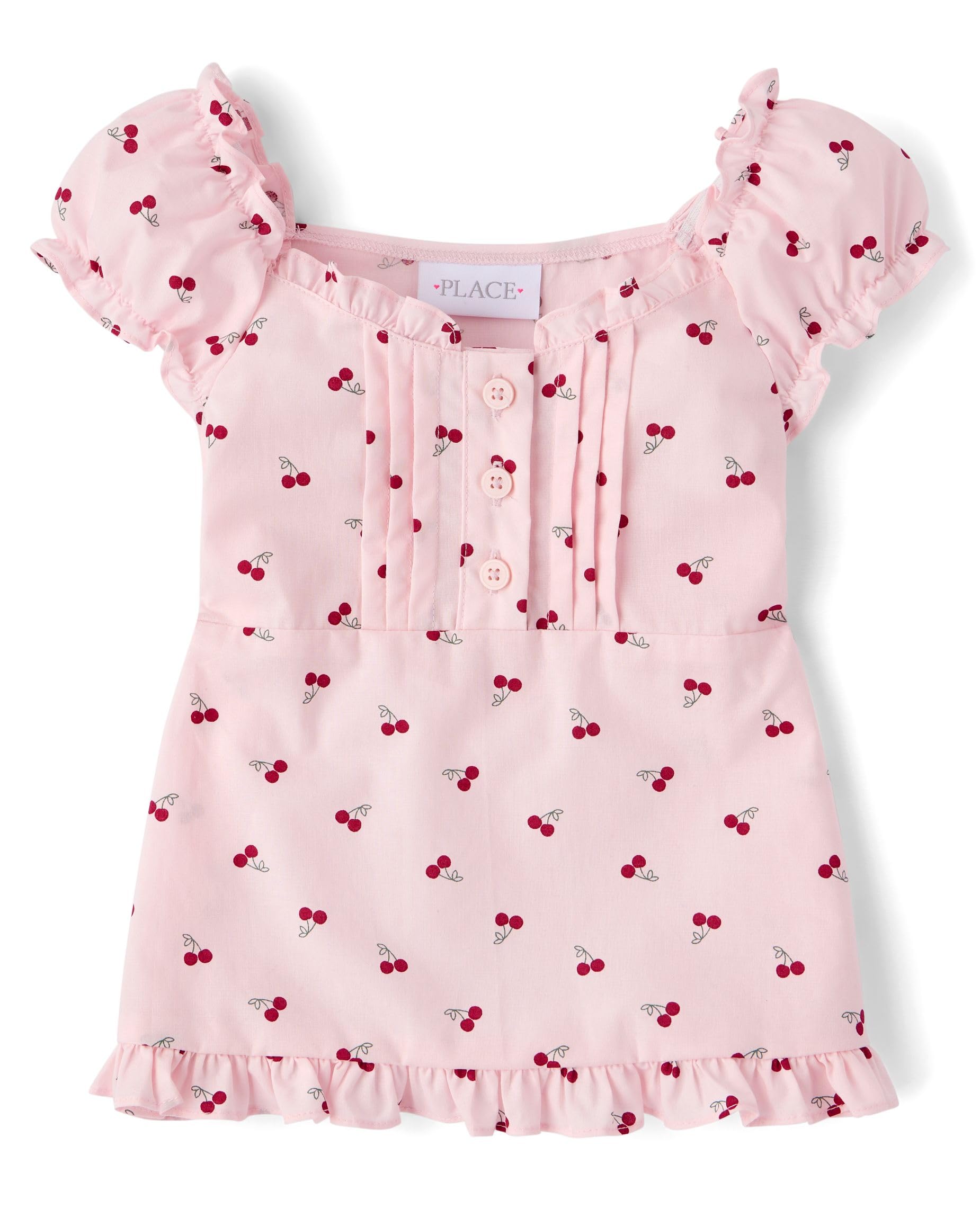 The Children's Place Girls' Smocked Short Sleeve Tops
