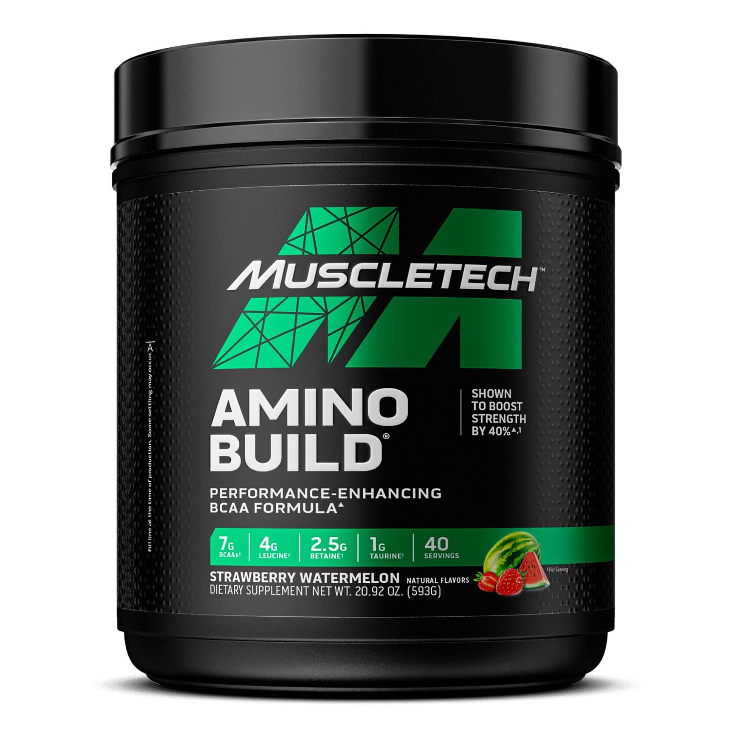 MuscleTech Amino Build Performance-Enhancing with BCAA Amino Acids Formula & Electrolyte Powder Support Muscle Recovery, Muscle Building & Boost Endurance Strawberry Watermelon Flavor, 40 Servings