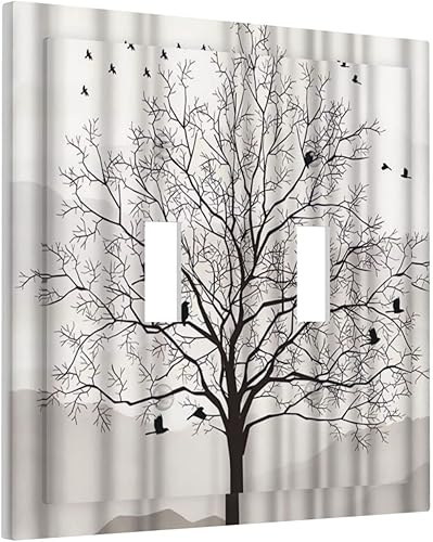 Miniatura 64 de Puerta de castillo de madera de mediados de siglo, estilo griego, cubierta de interruptor de luz de palanca individual, placa decorativa de pared