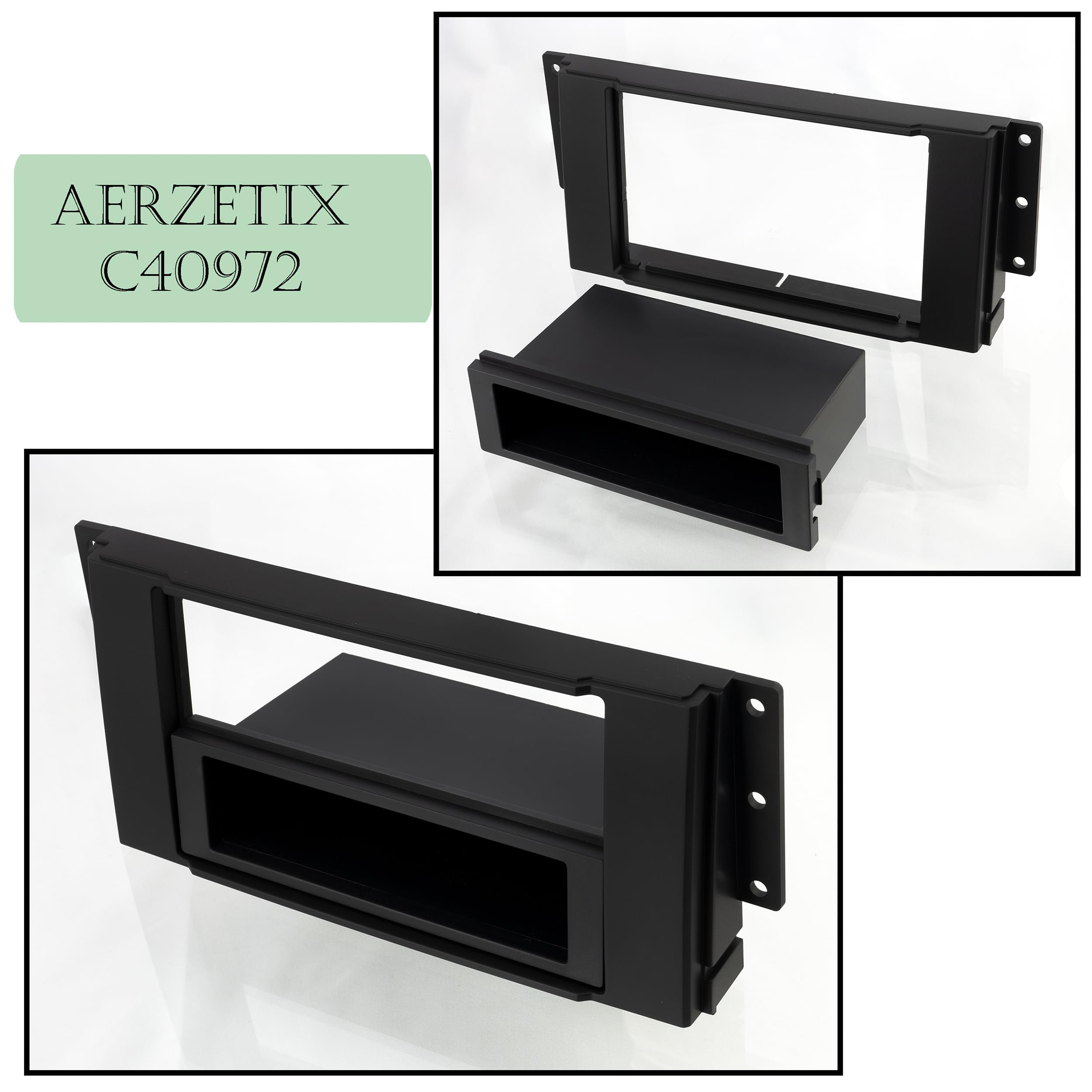 AERZETIX - C40972 - Mascherina telaio adattatore 2 DIN per autoradio - in plastica - compatibile con Land Rover Discovery 2005+, Land Rover Freelander 2007+, Land Rover Sport 2005+