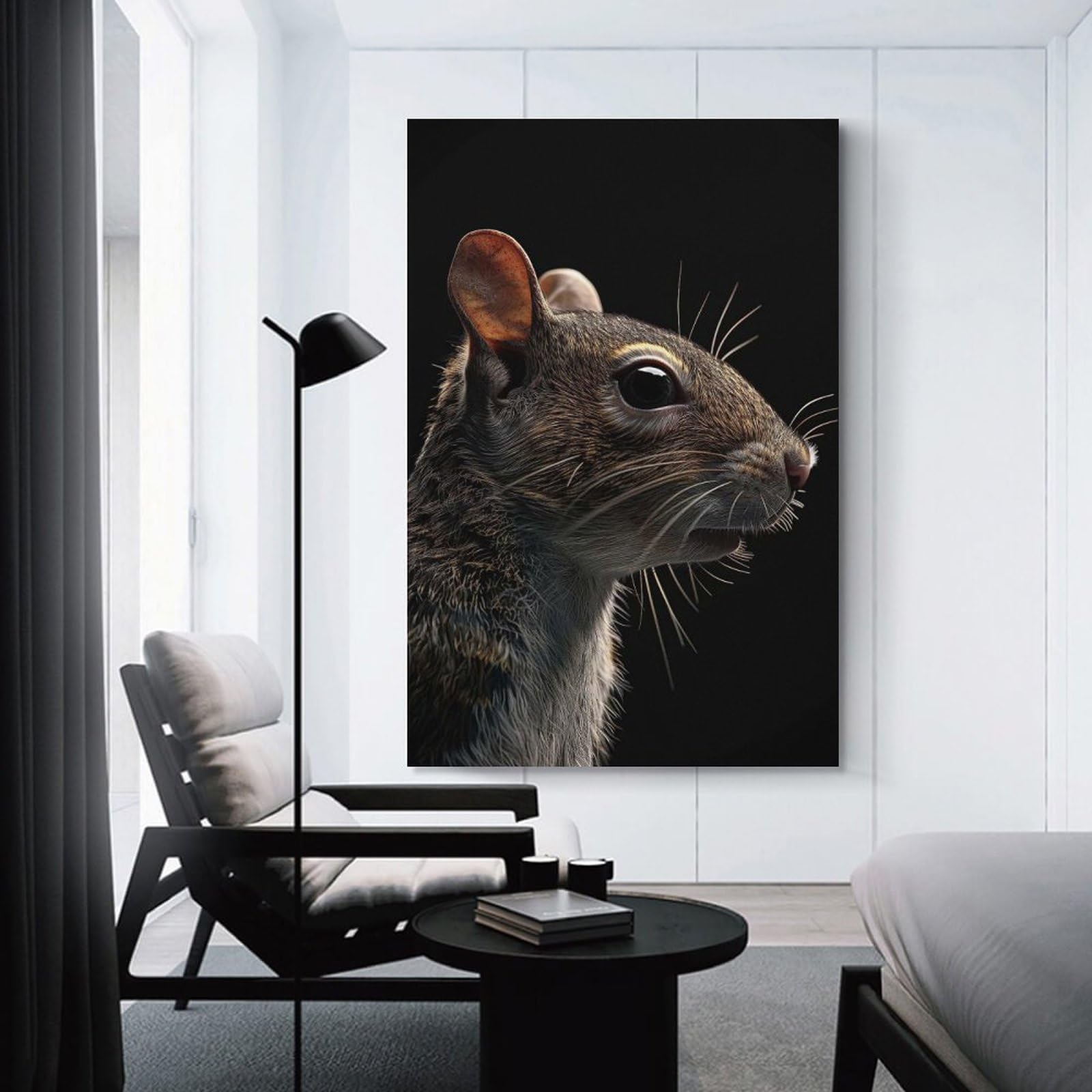 Junmoney Squirrel Room Decor Wall Art, 12x18inch(30x45cm), for Office, Study Or Home Workspace, A Smart Decor Choice for Study Walls