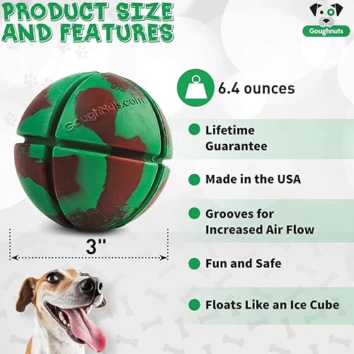 Miniatura 10 de Goughnuts Pelota prácticamente indestructible, juguetes masticables para perros garantizados para masticadores agresivos como Pit Bulls, pastores
