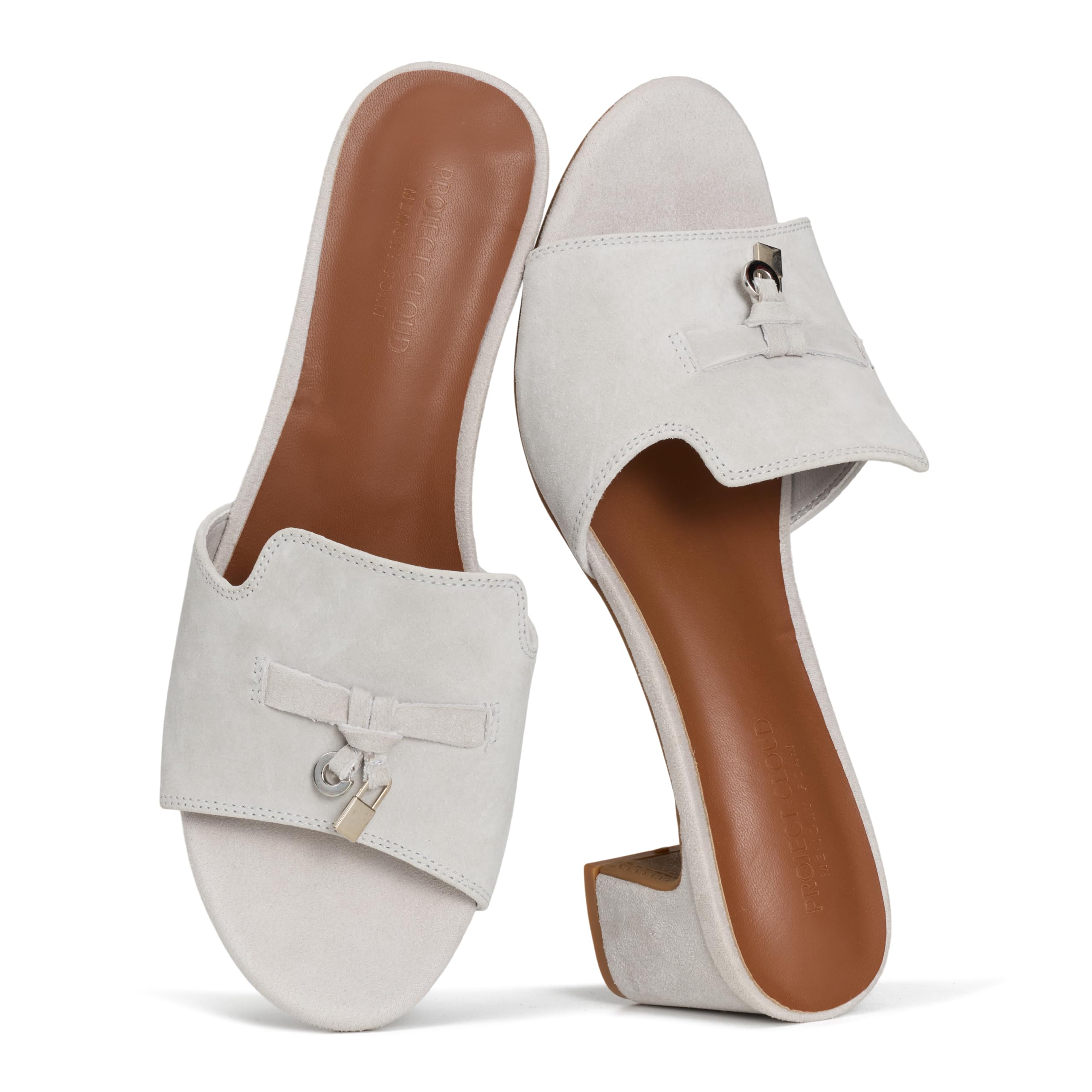 Project Cloud 100% Genuine Leather Sandals Women Footwear - Memory Foam Insole & Non-Slip Women Sandals Dressy - Lightweight Womens Heels Sandals - Slides for Women 2026 (Monaco) — view 7