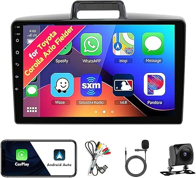 Car Stereo Radio for Toyota Corolla Axio Fielder 2015-2017, Android 13, 9.1" IPS Touch Screen Multimedia Player with CarPlay & Android Auto GPS Navigation 5G WiFi DSP SWC AHD Camera 4CORE 2+32GB