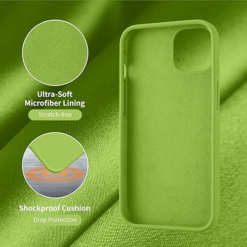 Miniatura 5 de Cordking Funda para iPhone 13, iPhone 14, silicona ultra delgada, a prueba de golpes, funda protectora con forro de microfibra suave antiarañazos,