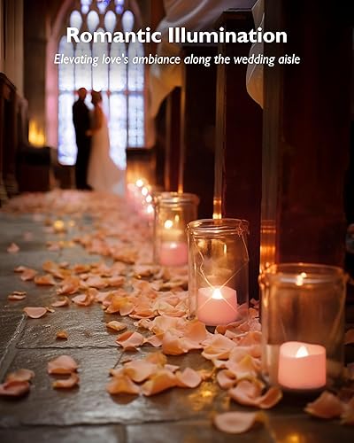 Miniatura 106 de Homemory - 12 velas de té LED, sin llama, a pilas, duran más de 200 horas, falsas, eléctricas, ideales como vela votiva, para aniversarios, centros