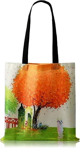 KaiTingu Bolsa de lona para mujer, con bonito estampado, reutilizable, de algodón, a la moda, escuela, compras, playa, comestibles