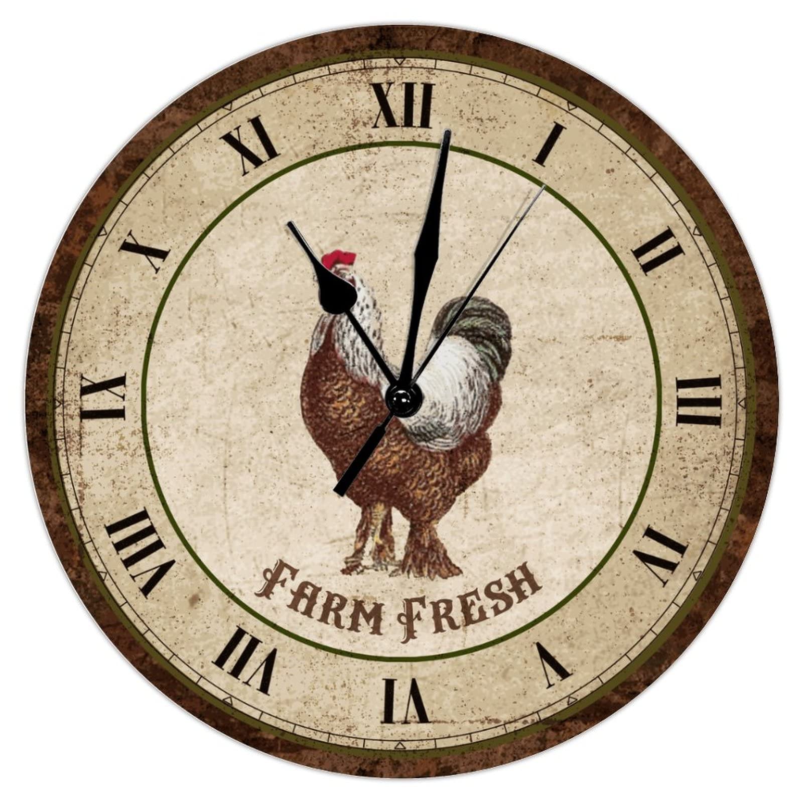 Horloge coq rustique de 38 cm idée cadeau de pendaison de crémaillère