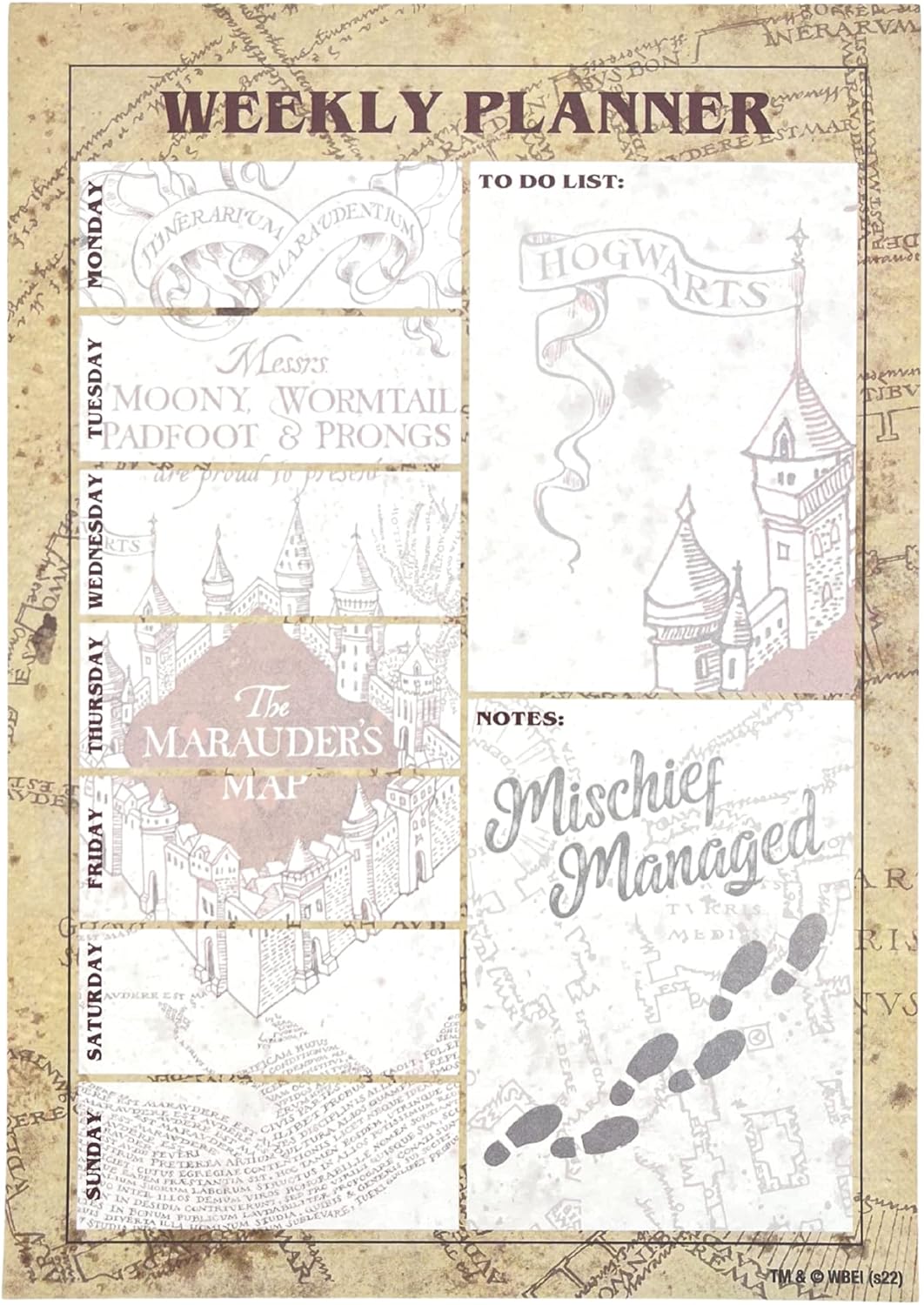 Harry Potter (Carte du Maraudeur) Sous-main A5 : Amazon.fr: Fournitures de bureau