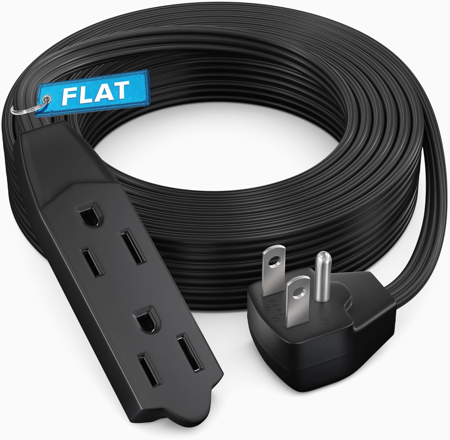 Maximm 20ft Flat Plug Extension Cord UL Certified 16 Gauge