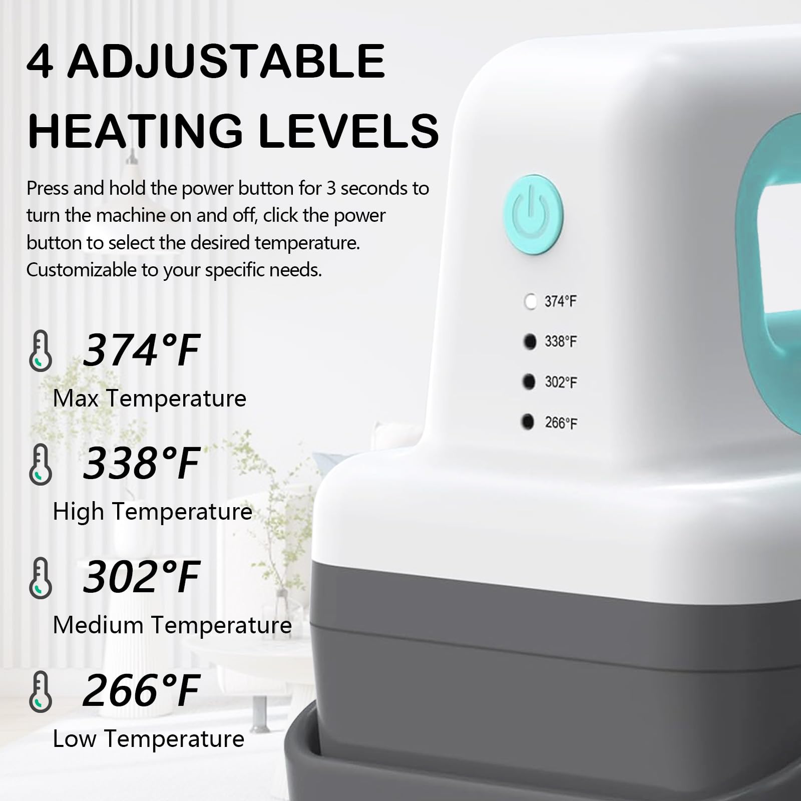Pressa a Caldo Mini, Macchina per Pressatura Cappelli 4 Livelli Riscaldamento Macchina per Trasferimento Termico con Base Sicurezza Isolata Curva Capace Spegnimento Automatico
