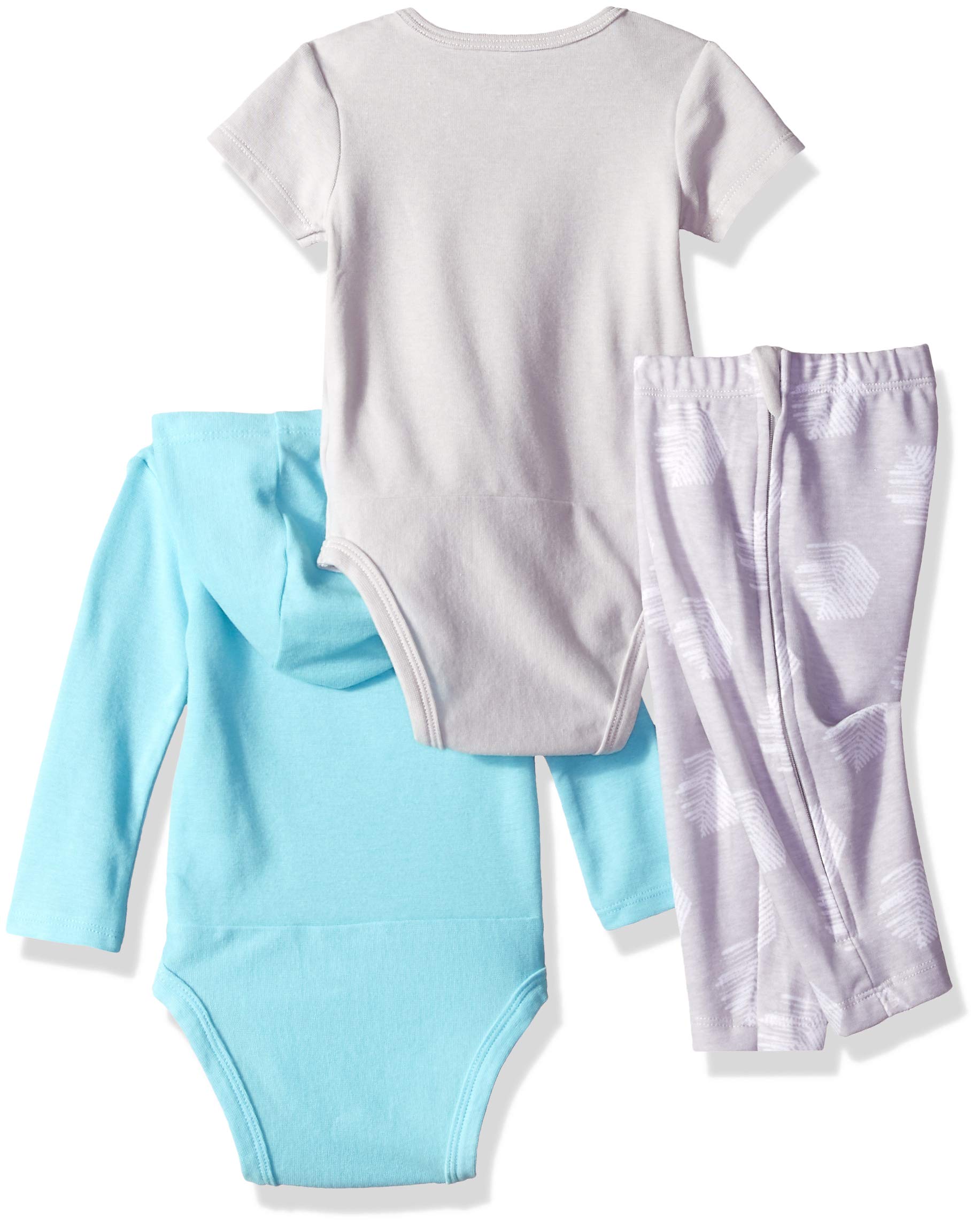 Hanes Zippin Pants, Short Sleeve Bodysuit And Hoodie Bodysuit Set Set para bebé Unisex bebé