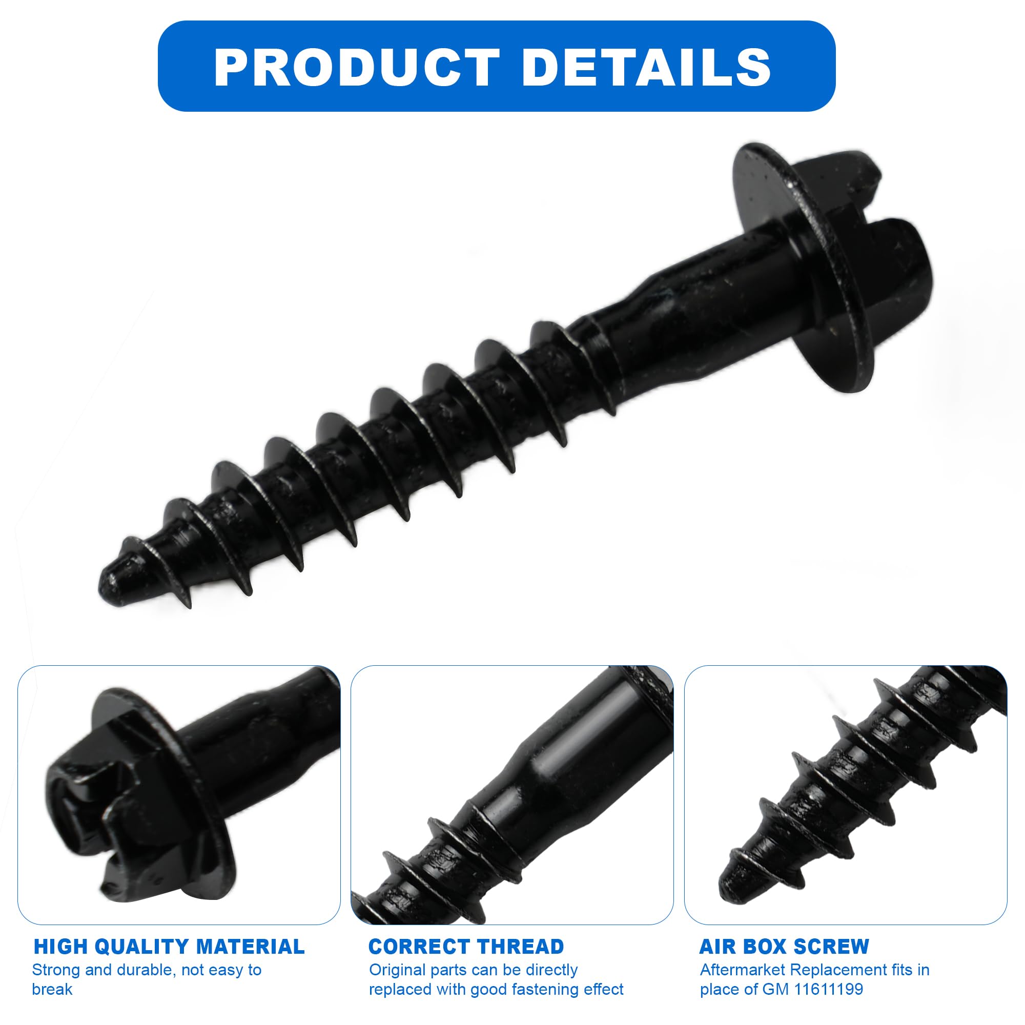 Replacement Air Box Cleaner Screw - Fits GM Models, Interchange #11549031 & 6509605AA