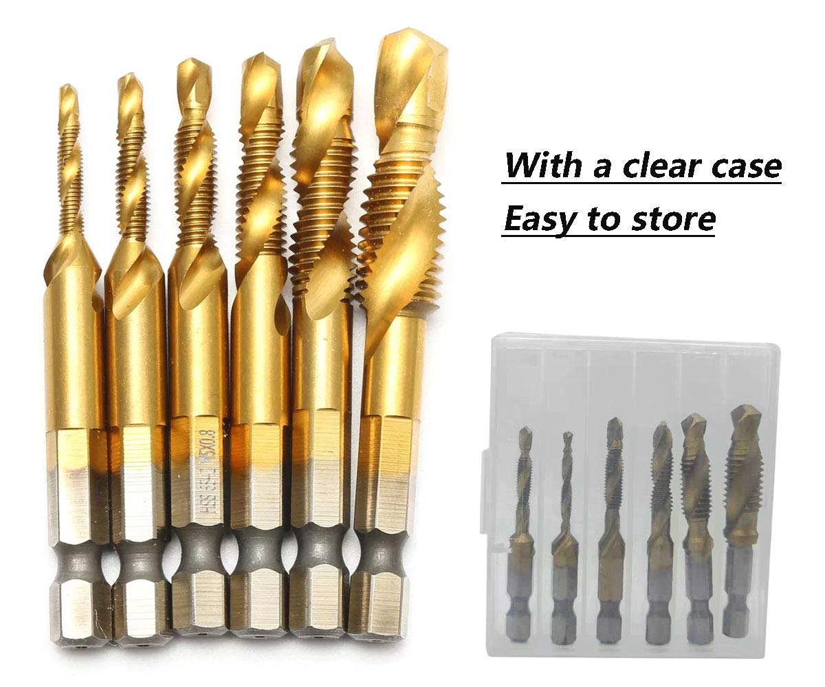 Lot De 6 Tarauds HSS Avec Filetage Métrique M6 Pour Perçage, Taraudage Sur Métal Souple, Léger