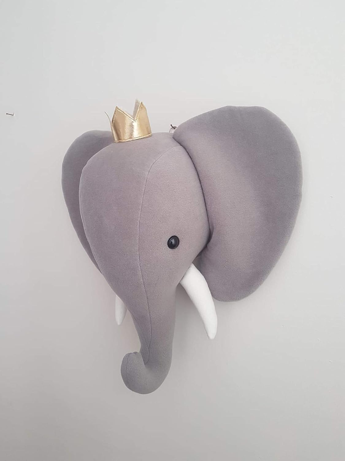 Myshop Elephant Stuffed Animal Head Wall Hanging - Faux Taxidermy Nursery Decor