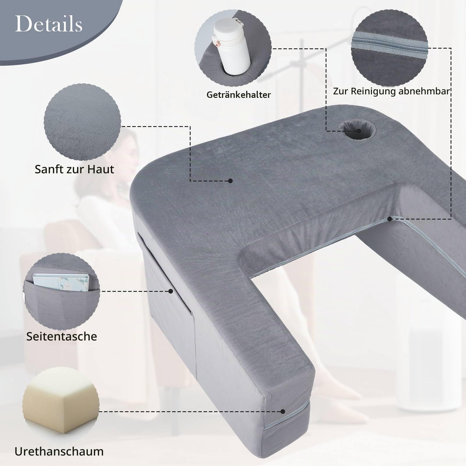 Gaming-Kissen für Lap-Desk stabil,Gaming sitzen im Bett, weiche Lap-Desk-Kissen für Erwachsene, gemütliche Lounge Lap-Kissen, Lap-Kissen zum Lesen