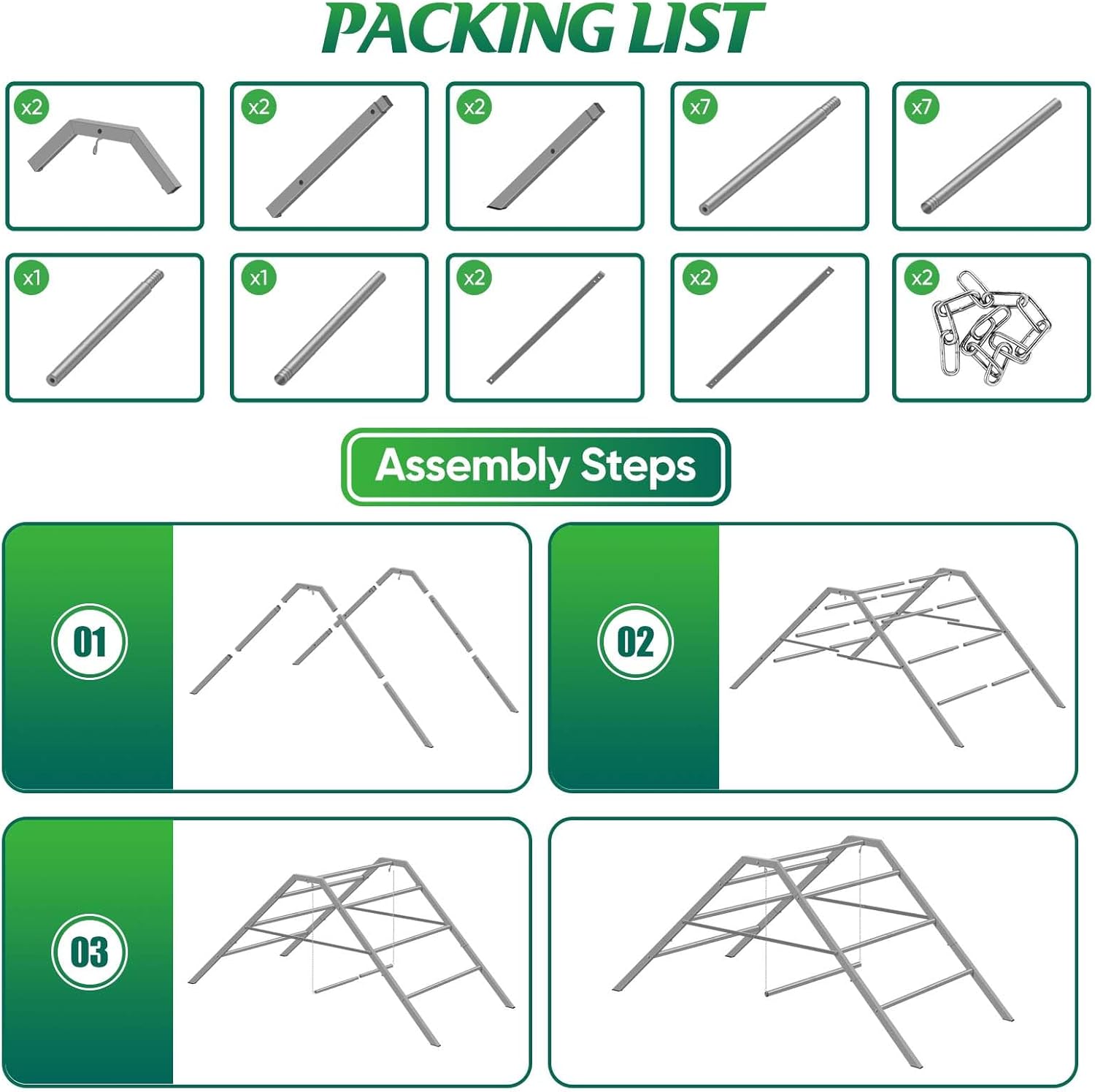 Chicken Coop Perches with Swing, Roosting Bars for Chickens in Coop, Chicken Run Accessories Toy, Ladder for Pet's Healthy & Happy, Sturdy & Easy to Clean, Suitable for Backyard Farm 60.6*32.7*28.4 in