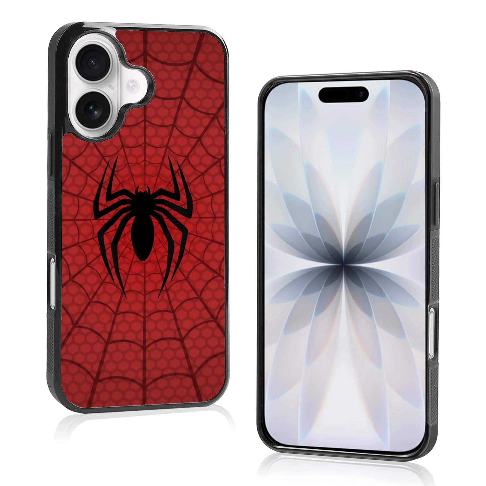 Red Phone Case Spider Compatible with iPhone 17 - Shockproof Protective Cute Cool Spider-Web Phone Case Compatible with iPhone 17 6.3 Inch Case for Man Girls Women Boy Black Red
