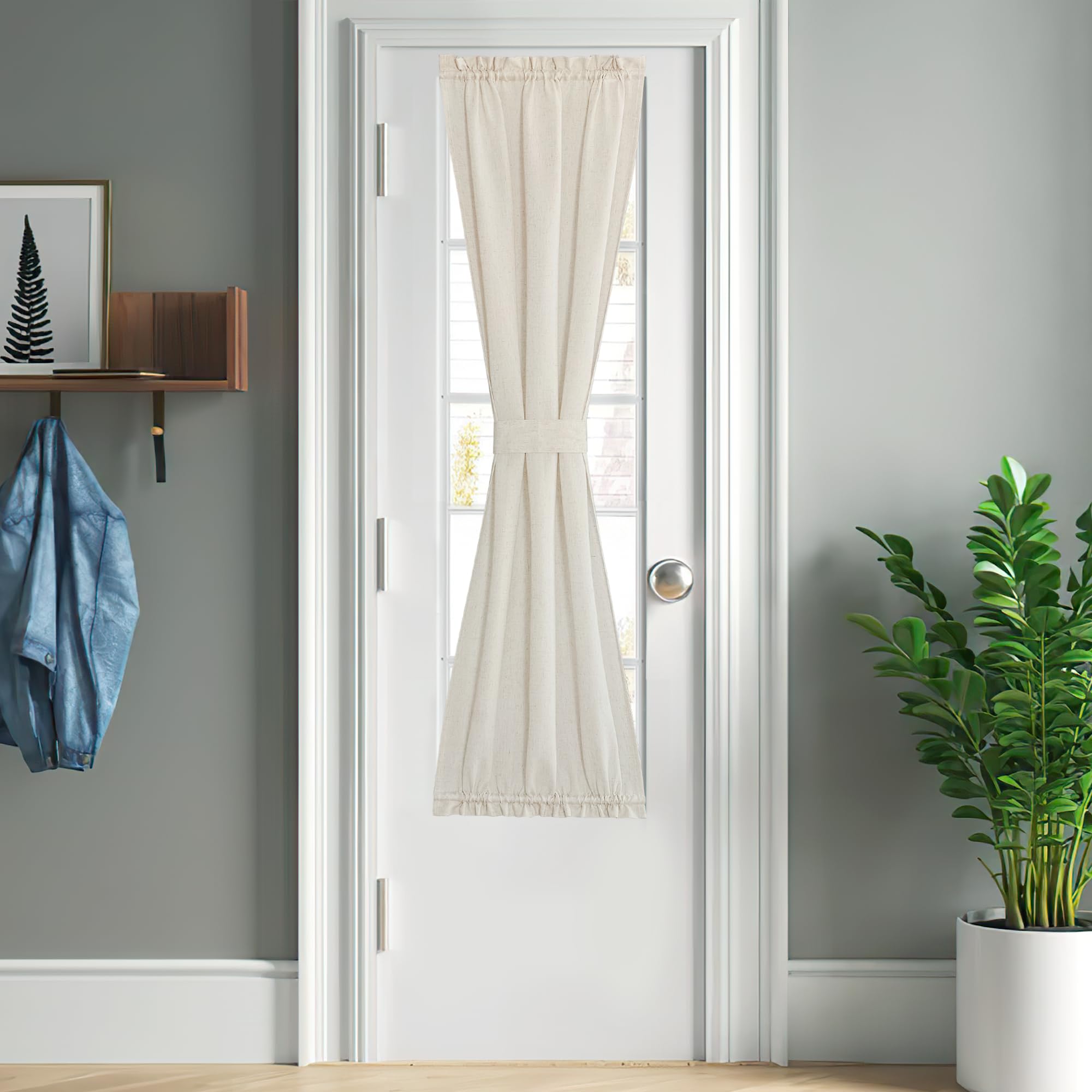 Amazon.com: NICETOWN Natural Linen Door Curtains 64 inch Length 1