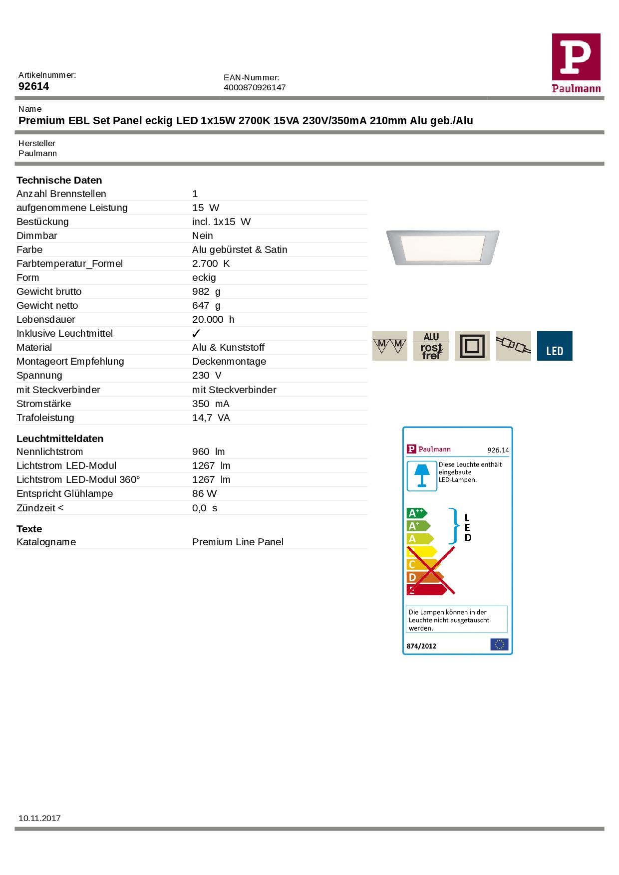Paulmann Möbeleinstrahler Set – 5x Micro Line Mini LED, Eckig, 2700K Warmweiß