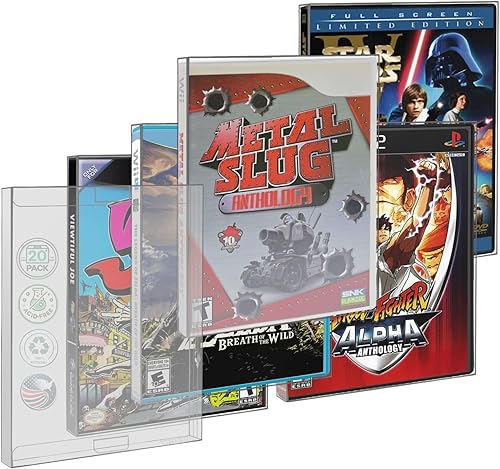 MALKO Paquete de 10 fundas protectoras de videojuegos compatibles con: PS2 | WII - WII U | Gamecube | Funda estándar para Xbox y DVD | Funda