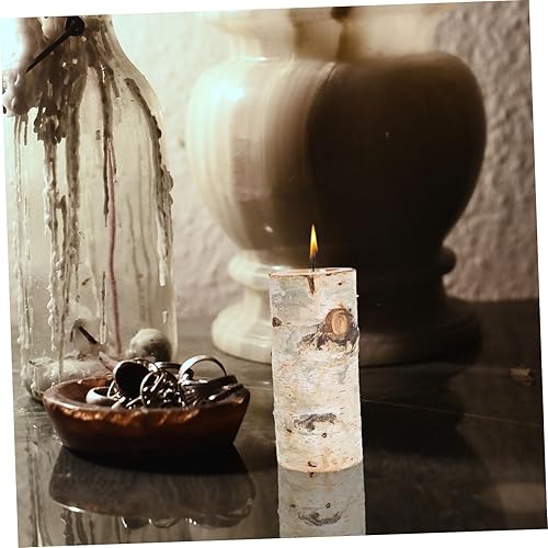 Miniatura 4 de ABOOFAN Candelabro de abedul Centro de mesa Decoración de mesa Vela Natural Suculenta Plantador Candelita Soporte de Vela Decoración de Mesa de Boda