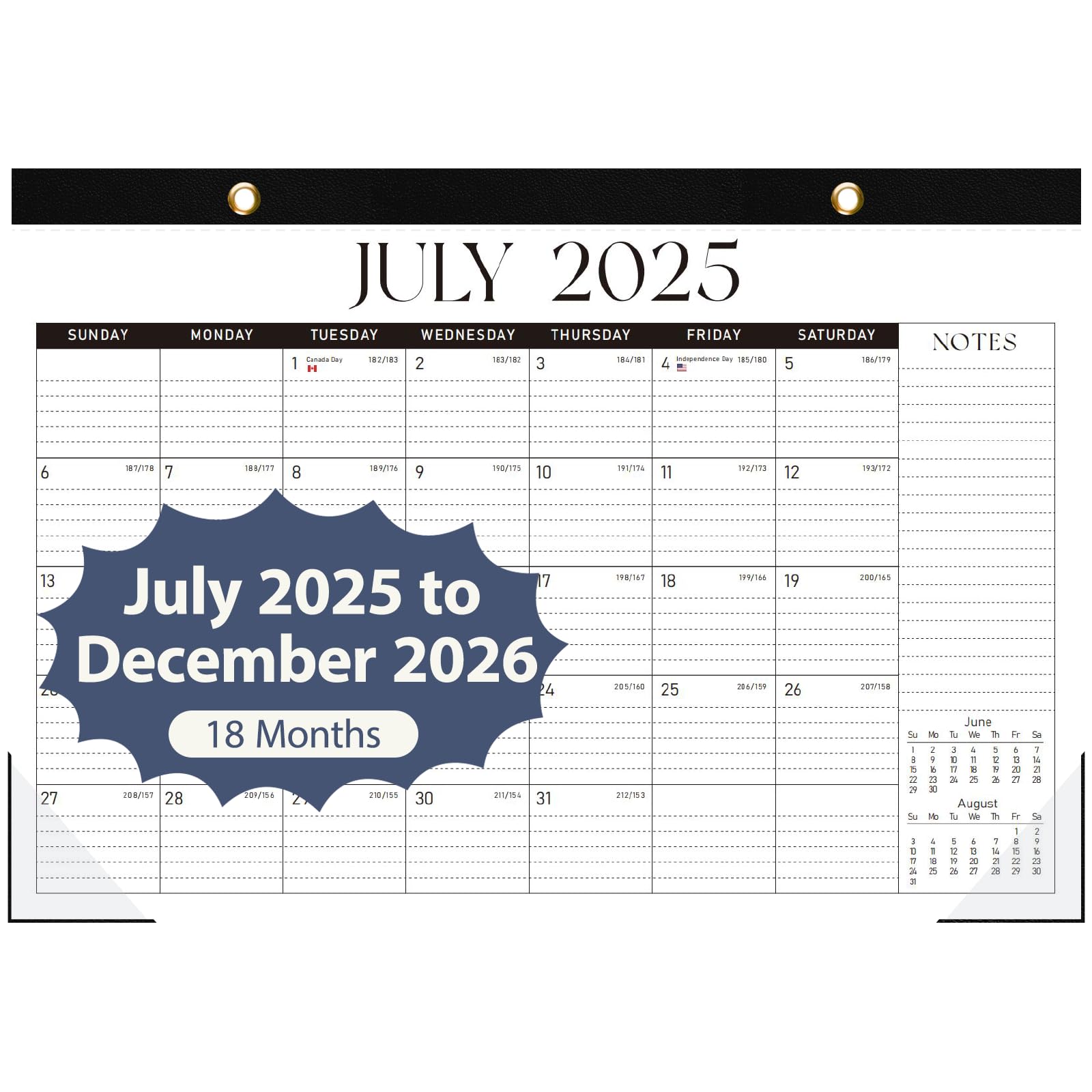 Desk Calendar 2025-2026, Runs Until December 2026 - Large Size 17" x 12" Desktop/Wall Monthly Calendar with To Do List, Personal Desk Calendar Planner