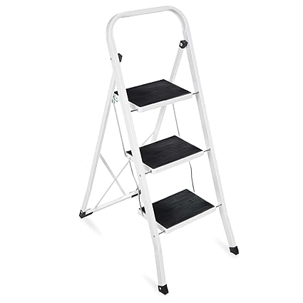 Best Choice Products Portable Folding 3-Step Heavy-Duty Steel Ladder Stool w/ 330lb Capacity