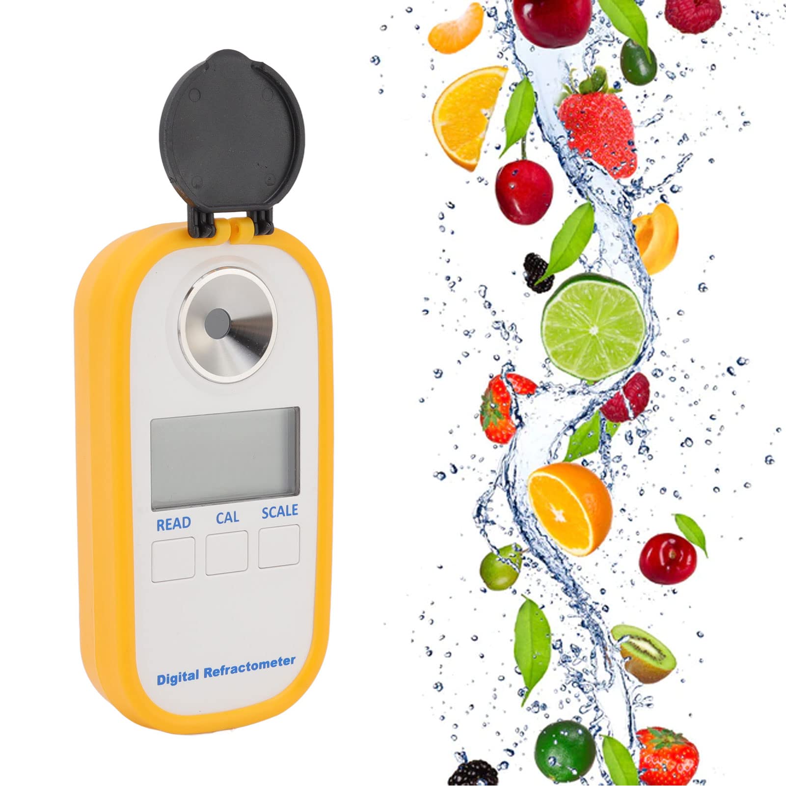 Gavigain Handheld Refractometer,Accurate Digital Display Fruit Pocket Sugar Meter Digital Hand Pocket Refractometer for Pear Watermelon