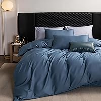 Vista 168 de MooMee Queen Duvet Cover Set, 100% Extra Long Staple Cotton 600 Thread Count Sateen Silky Soft Breathable Durable Luxury Hotel Quality Bedding Set