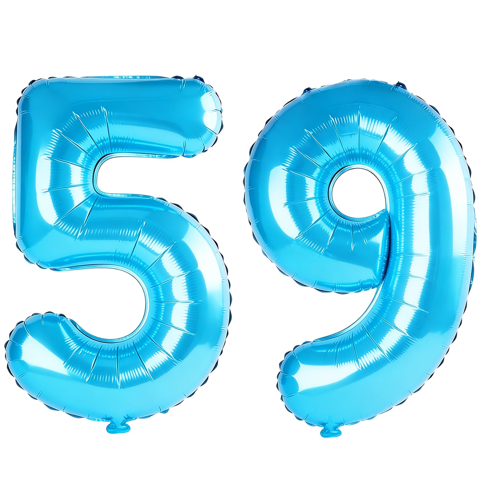 40 Inch Number 59 Balloons for 59th Birthday Party Decorations,0-100 Jewelry Blue Large No.59 Digital Balloons for Women Men and Mother Dad, Helium Foil Number Balloons for Wedding Anniversary — image 1