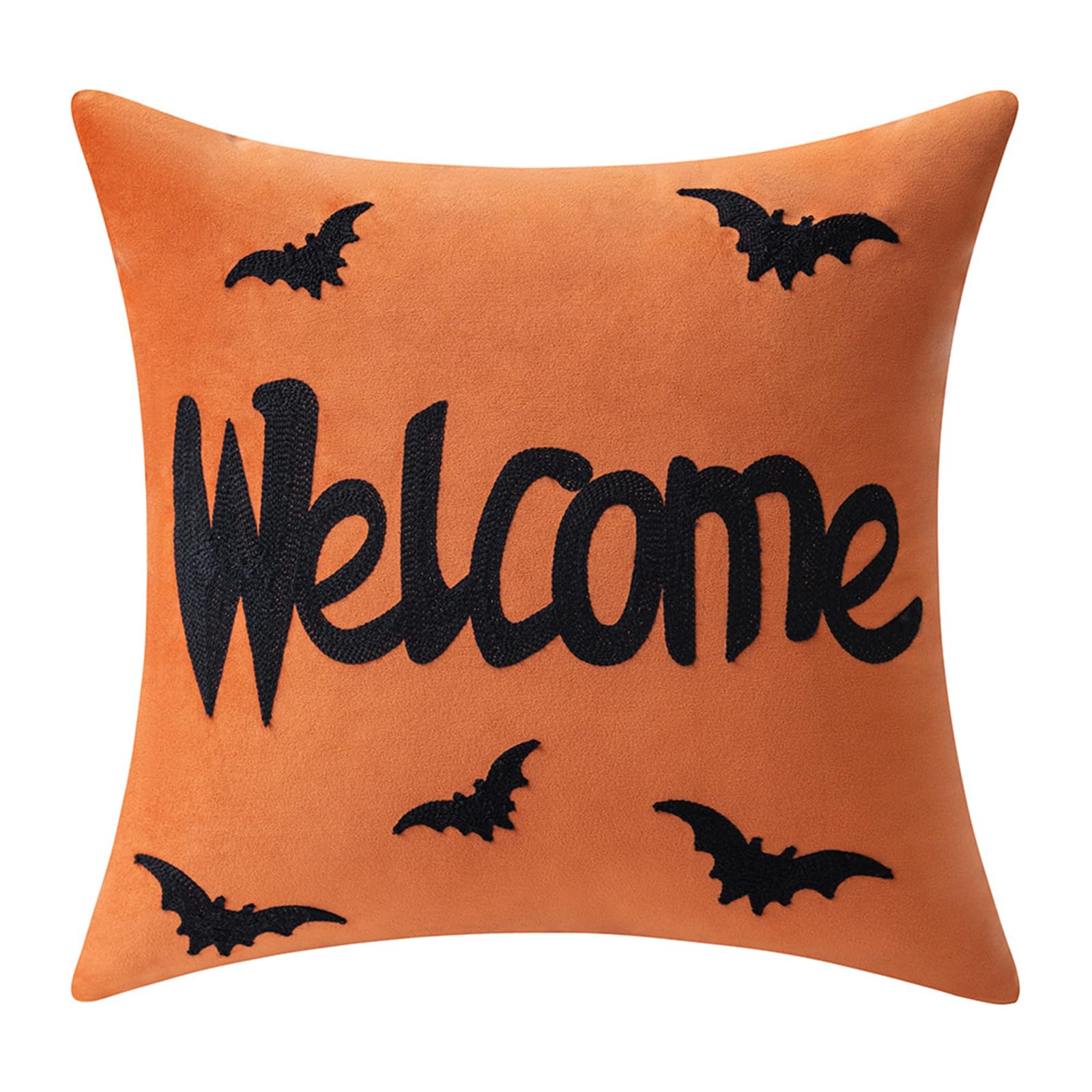 carotoe Washable Embroidered Pillow Cover Halloweens Themed Home Accent Soft Polyester Decorative Pillow Decorative Pillowcase
