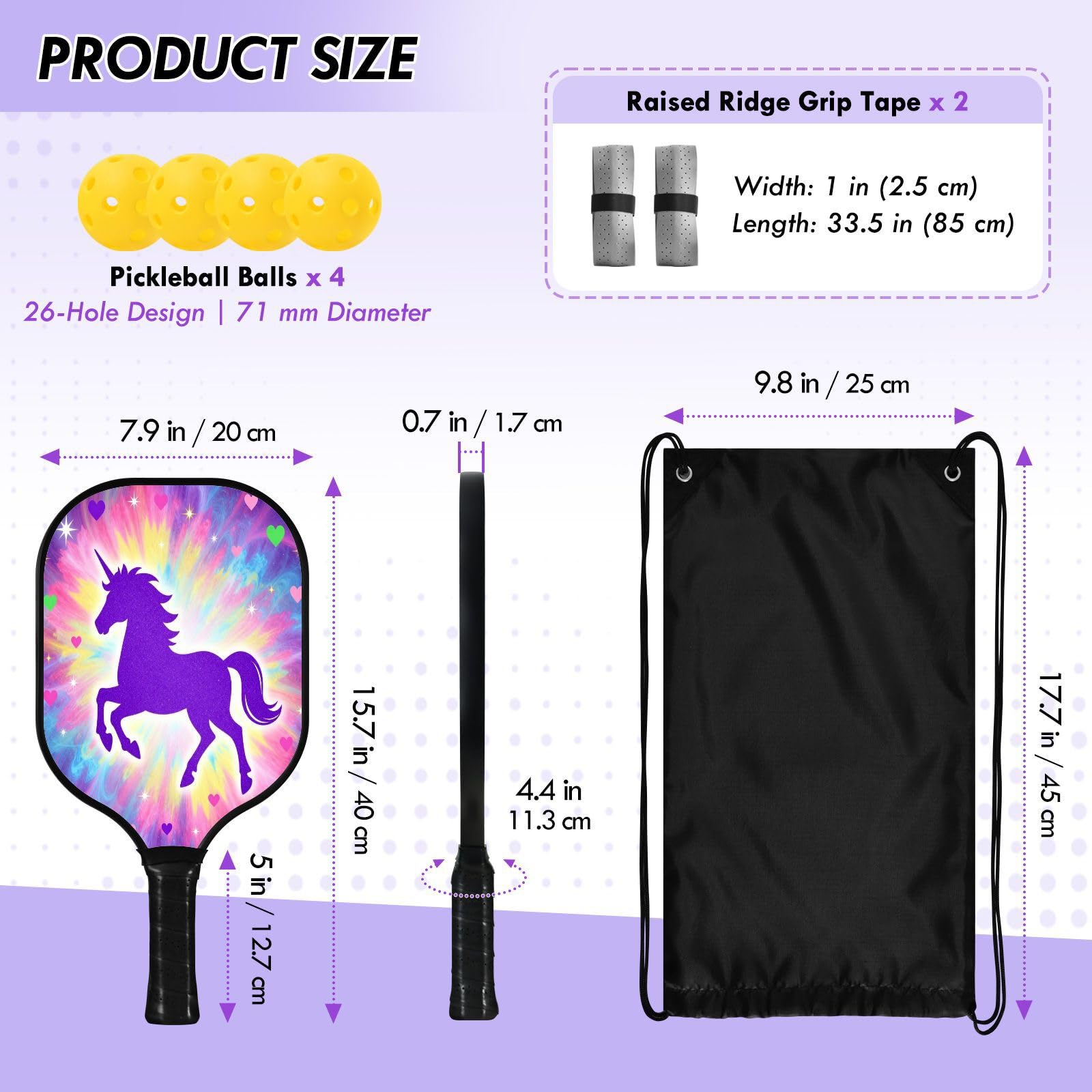 Cosmic Purple Equine Art Spin & Power - Paletas de pickleball