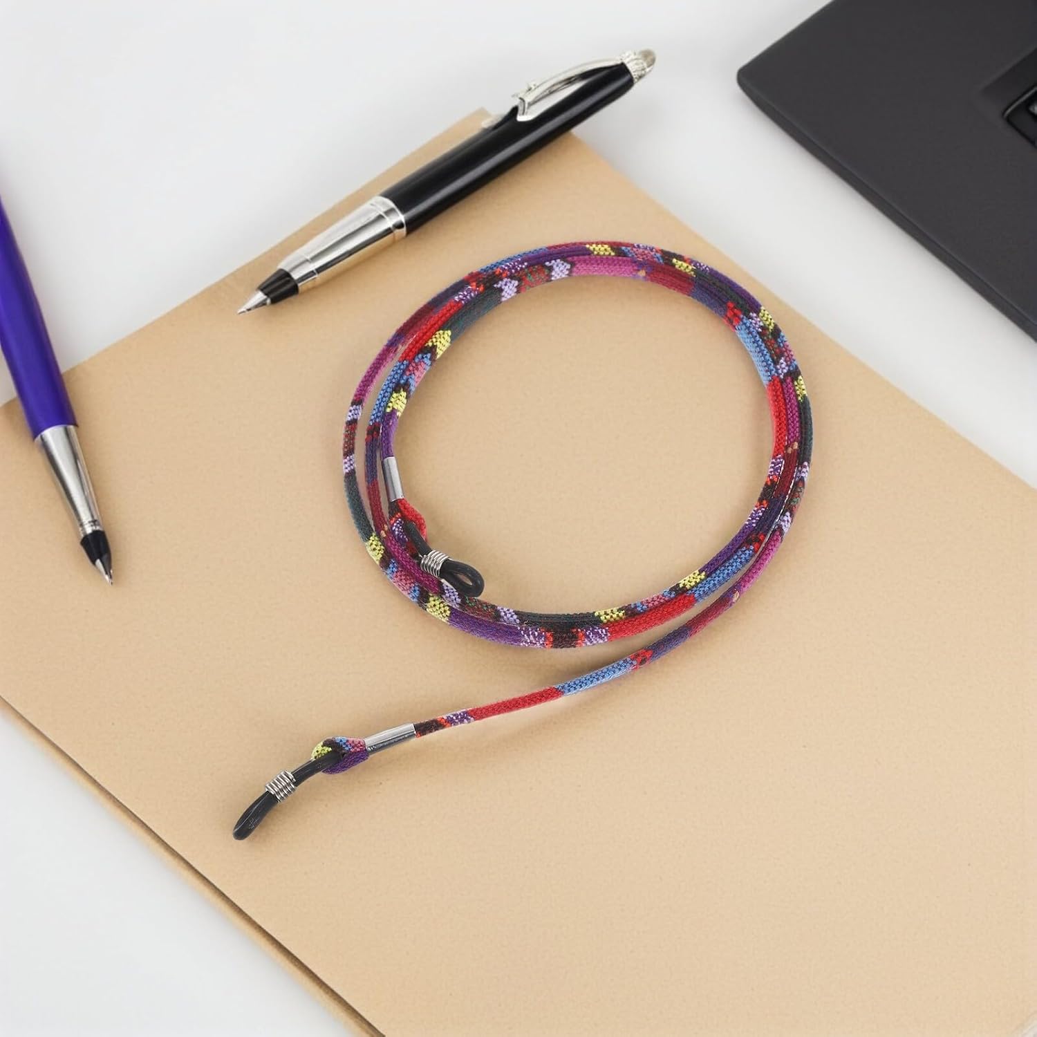20pcs Colorful Ethnic Pattern Eyeglass Chains Anti-slip Sunglasses Strap Comfortable Glasses Holder Lanyard for Men Women Outdoor Activities
