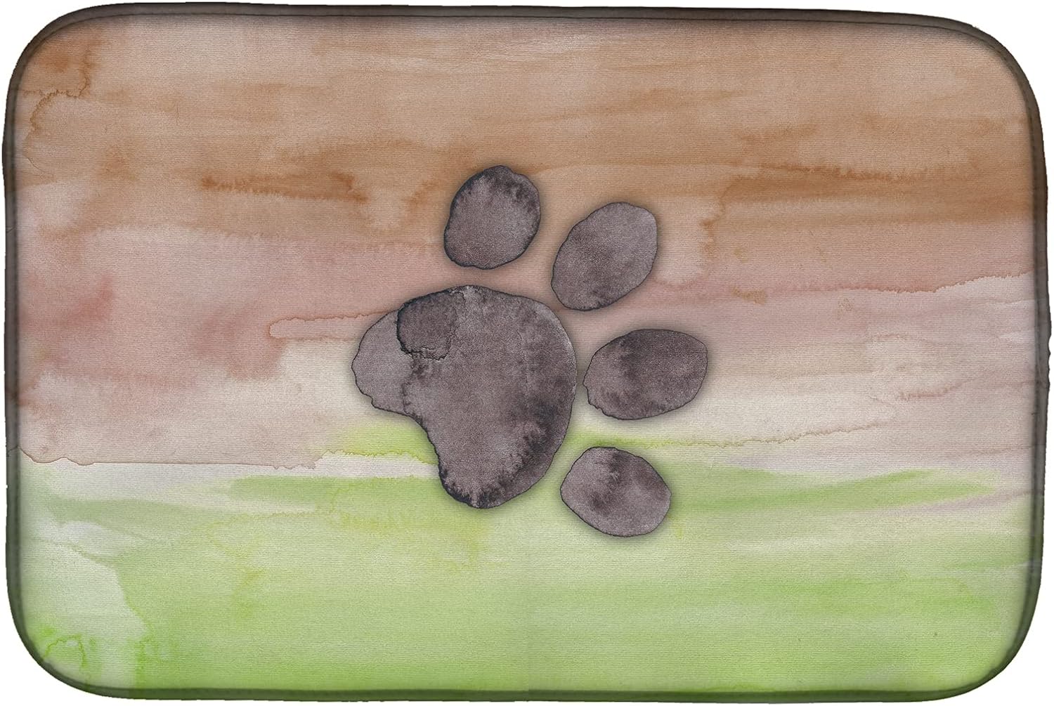 Caroline's Treasures BB7359DDM Dog Paw Watercolor Dish Drying Mat Absorbent Dish Drying Mat Pad for Kitchen Counter Dish Drainer Mat for Countertop, 14 x 21", Multicolor