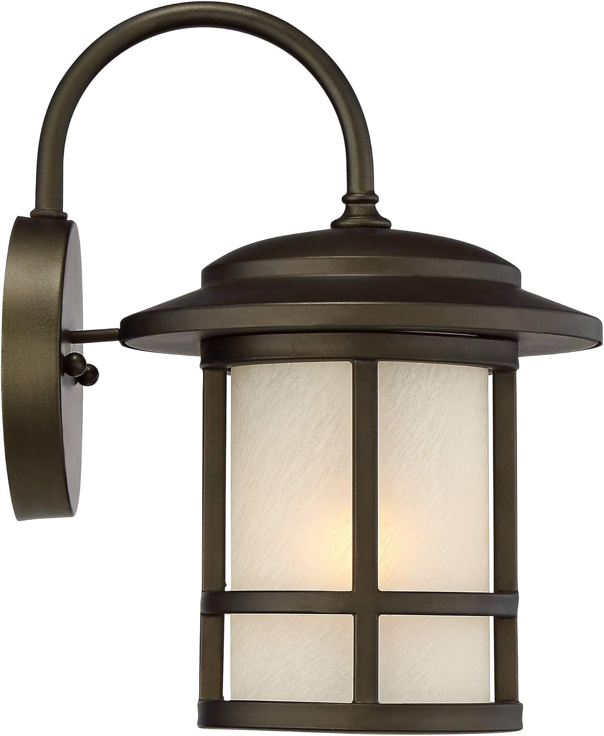 John Timberland Cressona Mission Modern Outdoor Wall Light Fixture Oil Rubbed Bronze 12" Etched Amber Glass for Exterior House Porch Patio Outside Deck Garage Yard Front Door Garden Home