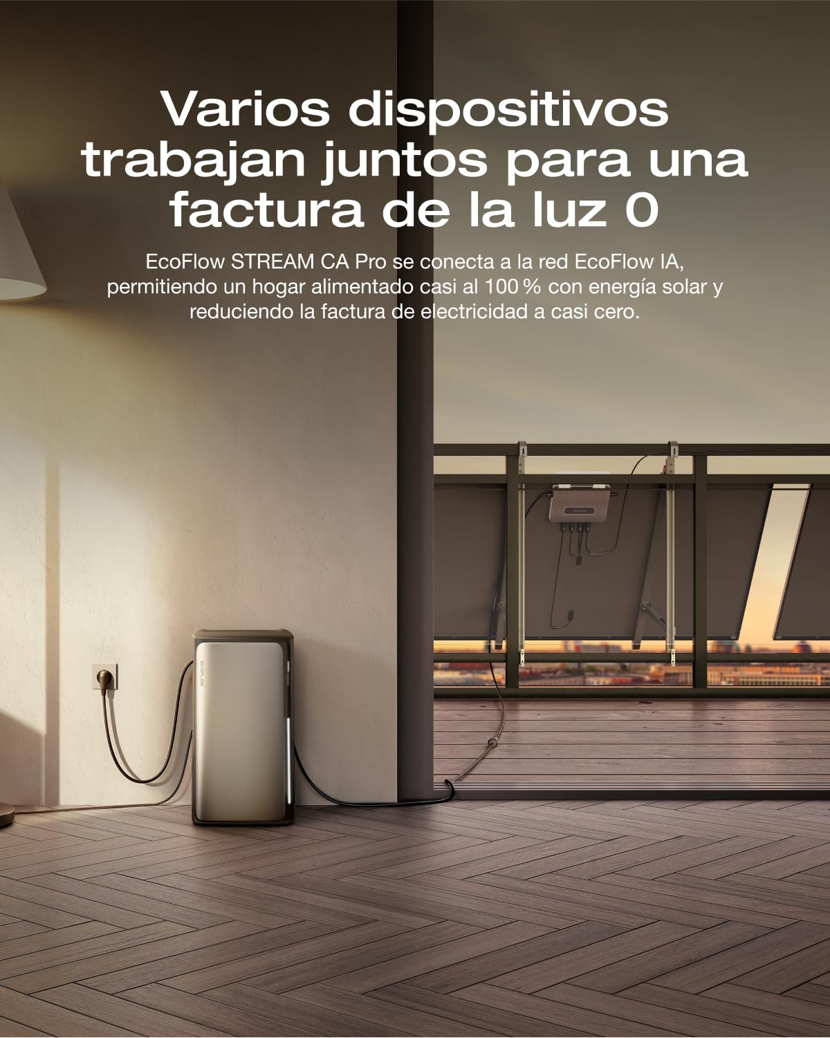 EF ECOFLOW STREAM CA Pro 1,92 kW, Kit solar de batería,100% compatible con todos los inversores, Salida de 1200 W, Ampliable hasta 11,52 kWh, Sistema plug-and-play, Control inteligente con TOU & IA