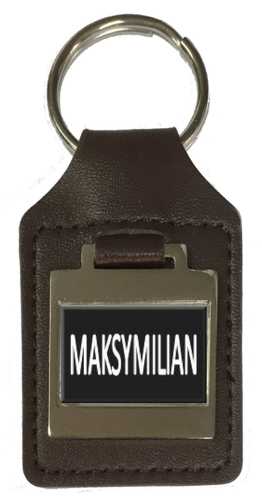 Llavero de cuero Nombre de cumpleaños Grabado opcional - Maksymilian