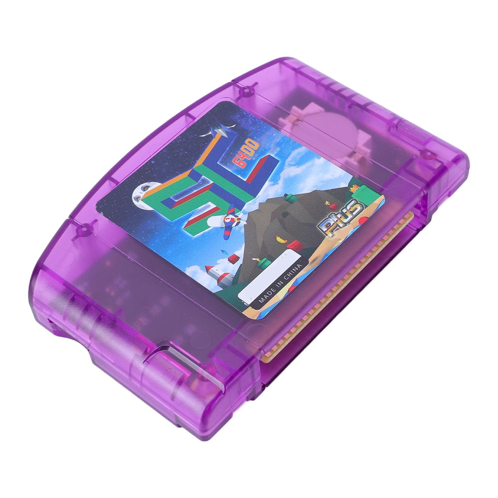 GEERYZHE Cartucho de Juego Apto para N64: Cartucho de Lectura Rápida de Código Abierto con Soporte 64DD, Perfecto para Coleccionistas y Entusiastas de los Juegos Retro (violeta transparente)