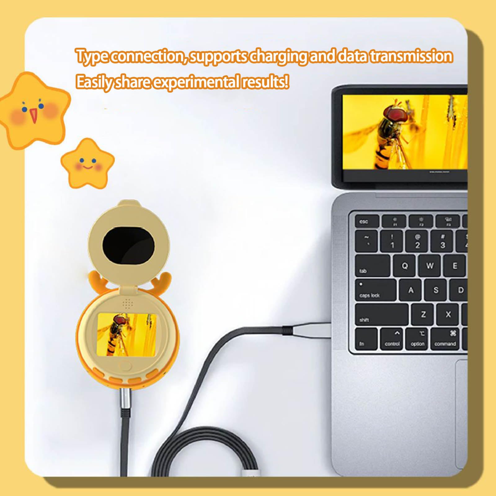 Instrumento educativo con foto para jóvenes científicos