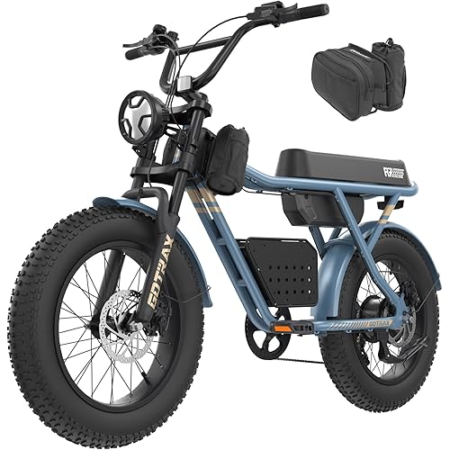 Gotrax R7 Electric Bike for Adults, 750W Motor, 25mph, Max 45-Mile Range, 20" Fat Tire, UL Certified, 48V Removable Battery, Oversized Padded Seat, Basket&Frame Bag, Easy Assembly for City&All-Terrain