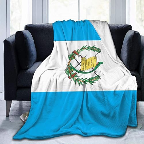 Manta de forro polar con patrón de bandera de Guatemala, ligera, súper suave y acogedora para sala de estardormitorio, para todas las estaciones (50